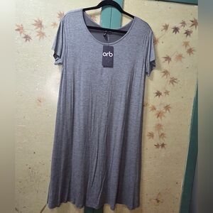NWT Orb 'Jules' Gray Short Sleeve Long Shirt or Tunic (Multiple Sizes)
